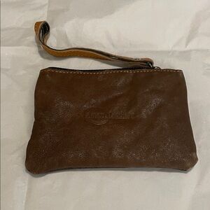 AmeriLeather brown, two-tone wristlet, NWOT